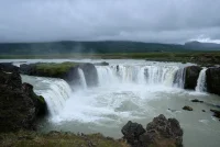 A photo of waterfalls in Iceland